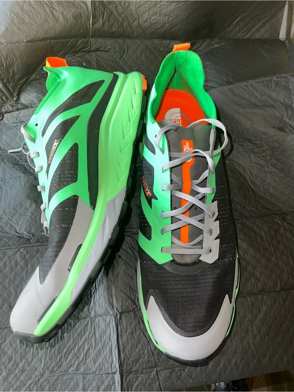 The North Face Men’s Sneakers - Neon Green, Gray & Orange Accents